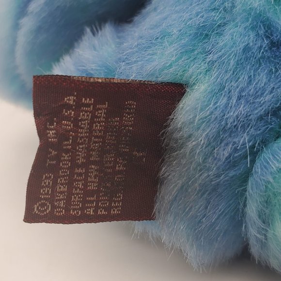 VTG 1993 TY Jointed Plush Bright Blue Teddy Bear W/ Blue Bow Jointed Plush Toy - Picture 7 of 8